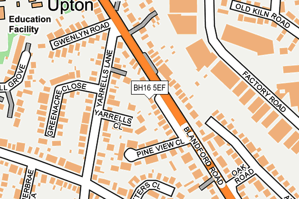 BH16 5EF map - OS OpenMap – Local (Ordnance Survey)