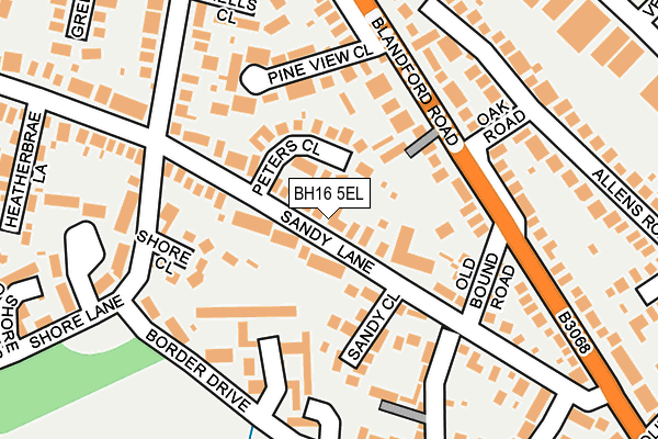 BH16 5EL map - OS OpenMap – Local (Ordnance Survey)