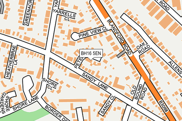 BH16 5EN map - OS OpenMap – Local (Ordnance Survey)