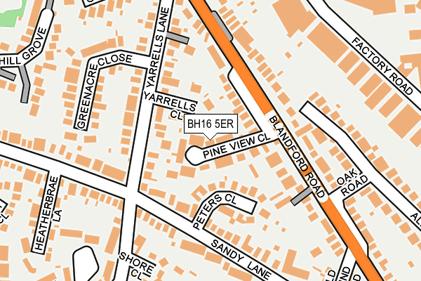 BH16 5ER map - OS OpenMap – Local (Ordnance Survey)