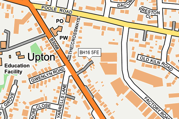 BH16 5FE map - OS OpenMap – Local (Ordnance Survey)