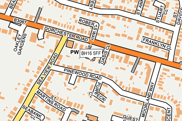 BH16 5FF map - OS OpenMap – Local (Ordnance Survey)