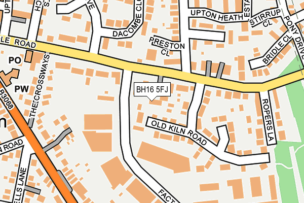 BH16 5FJ map - OS OpenMap – Local (Ordnance Survey)