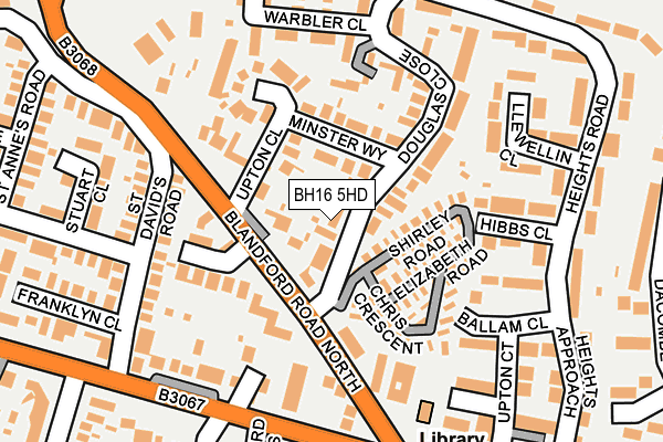 BH16 5HD map - OS OpenMap – Local (Ordnance Survey)