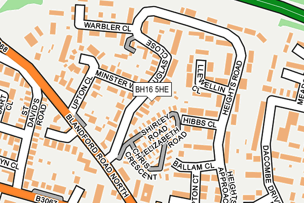 BH16 5HE map - OS OpenMap – Local (Ordnance Survey)