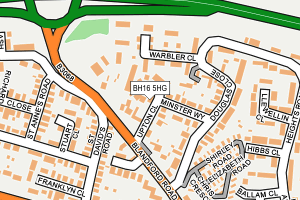 BH16 5HG map - OS OpenMap – Local (Ordnance Survey)