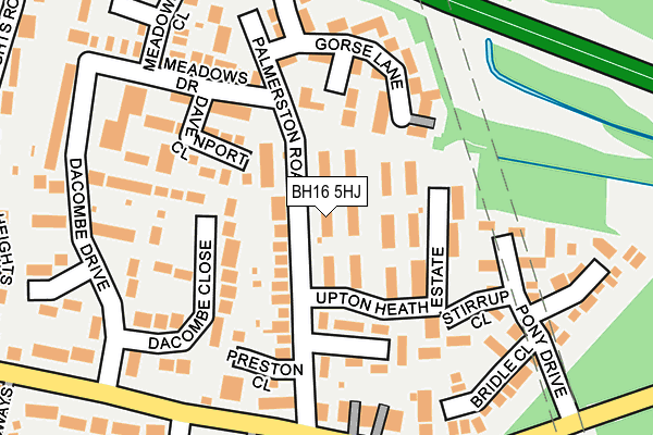 BH16 5HJ map - OS OpenMap – Local (Ordnance Survey)