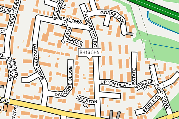BH16 5HN map - OS OpenMap – Local (Ordnance Survey)