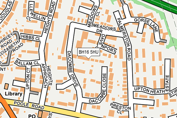 BH16 5HU map - OS OpenMap – Local (Ordnance Survey)