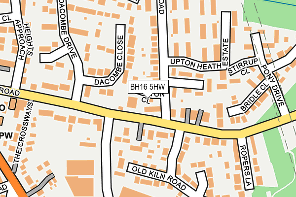 BH16 5HW map - OS OpenMap – Local (Ordnance Survey)