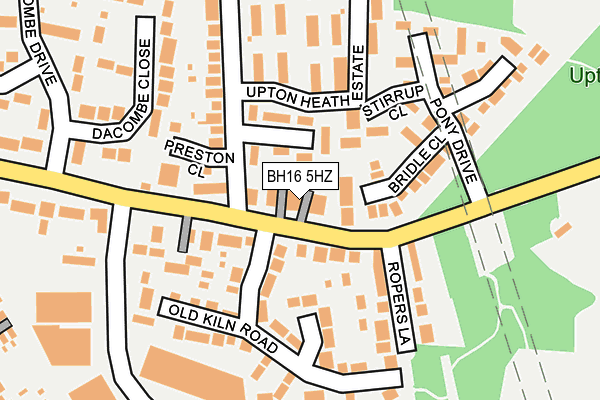 BH16 5HZ map - OS OpenMap – Local (Ordnance Survey)