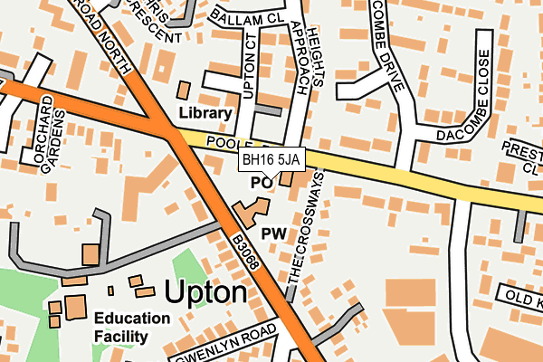 BH16 5JA map - OS OpenMap – Local (Ordnance Survey)