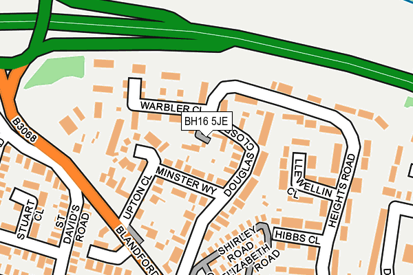 BH16 5JE map - OS OpenMap – Local (Ordnance Survey)