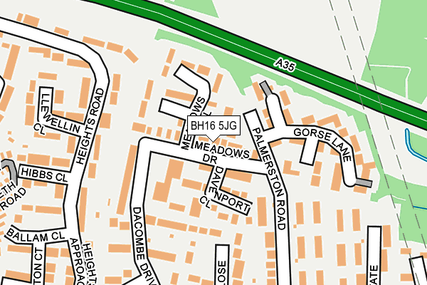 BH16 5JG map - OS OpenMap – Local (Ordnance Survey)