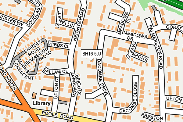 BH16 5JJ map - OS OpenMap – Local (Ordnance Survey)