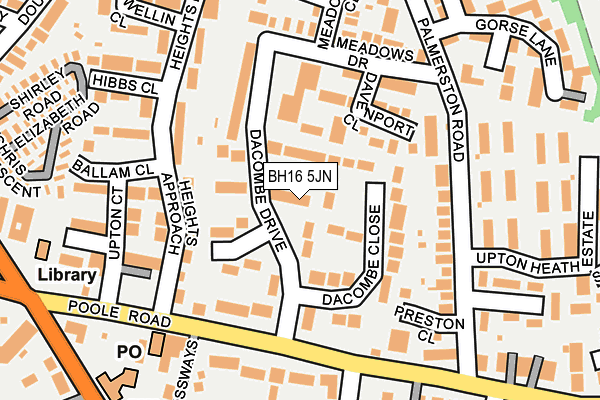 BH16 5JN map - OS OpenMap – Local (Ordnance Survey)