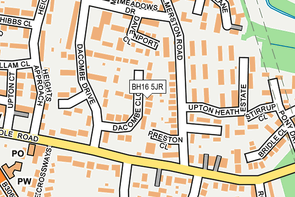BH16 5JR map - OS OpenMap – Local (Ordnance Survey)
