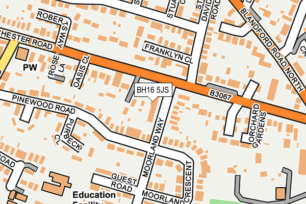 BH16 5JS map - OS OpenMap – Local (Ordnance Survey)