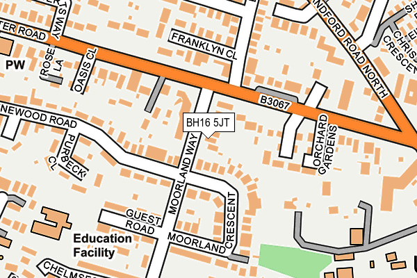 BH16 5JT map - OS OpenMap – Local (Ordnance Survey)