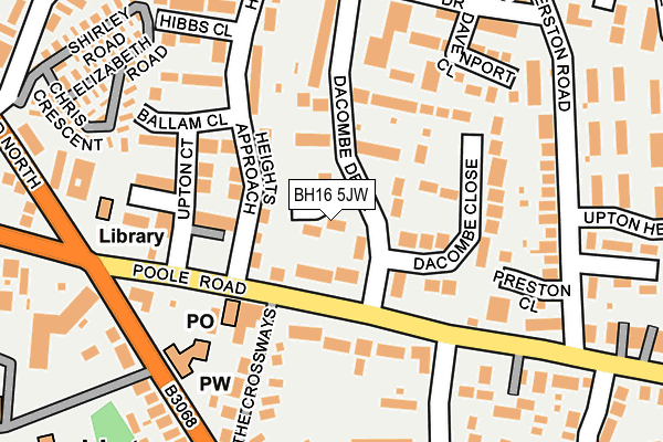 BH16 5JW map - OS OpenMap – Local (Ordnance Survey)