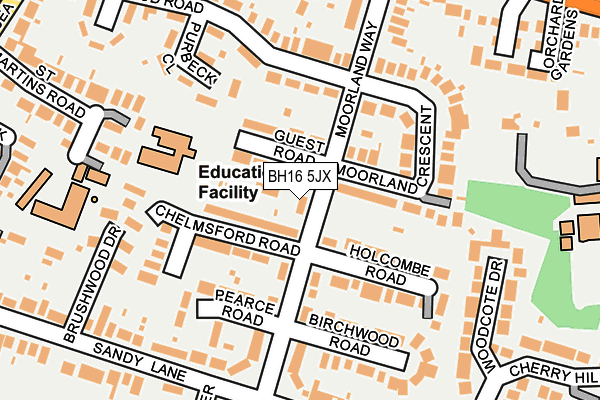 BH16 5JX map - OS OpenMap – Local (Ordnance Survey)