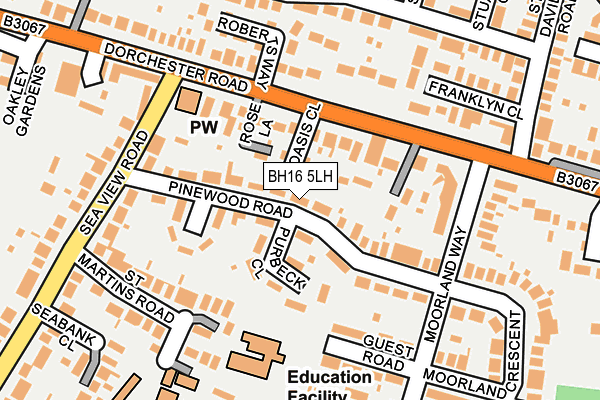 BH16 5LH map - OS OpenMap – Local (Ordnance Survey)