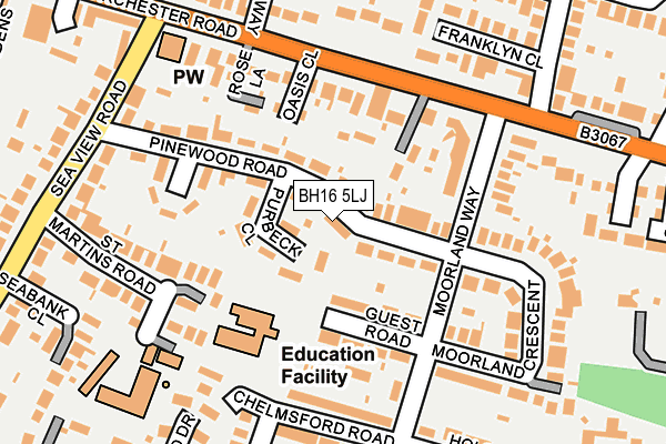 BH16 5LJ map - OS OpenMap – Local (Ordnance Survey)