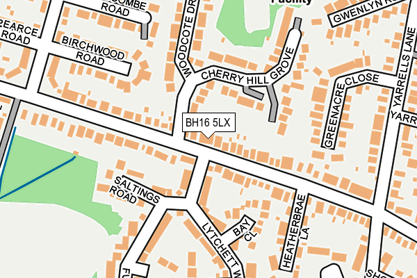 BH16 5LX map - OS OpenMap – Local (Ordnance Survey)