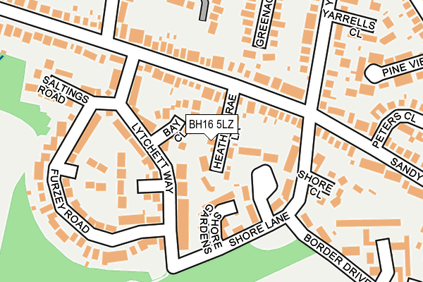 BH16 5LZ map - OS OpenMap – Local (Ordnance Survey)