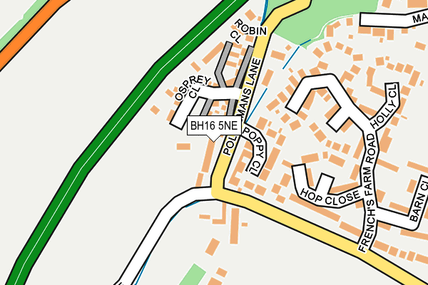 BH16 5NE map - OS OpenMap – Local (Ordnance Survey)