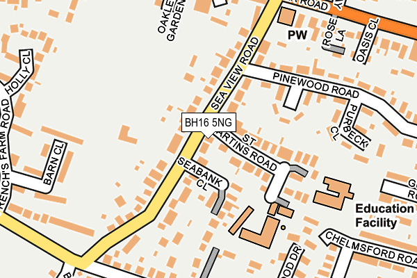 BH16 5NG map - OS OpenMap – Local (Ordnance Survey)