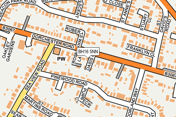 BH16 5NN map - OS OpenMap – Local (Ordnance Survey)
