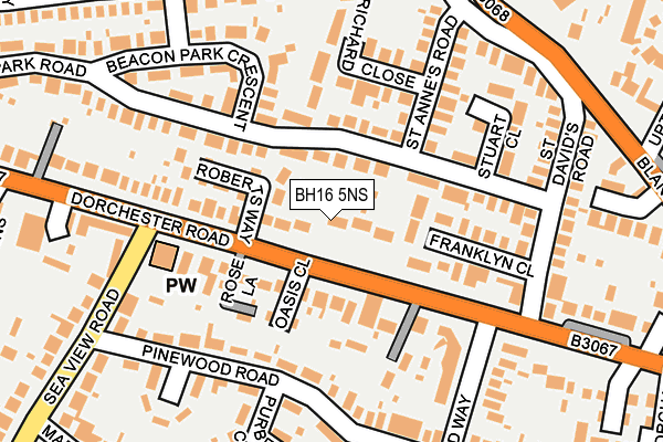 BH16 5NS map - OS OpenMap – Local (Ordnance Survey)