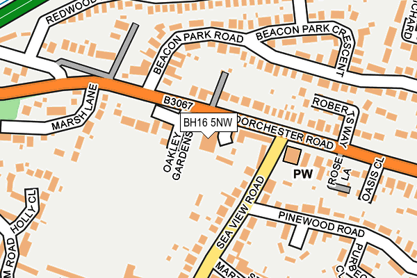 BH16 5NW map - OS OpenMap – Local (Ordnance Survey)