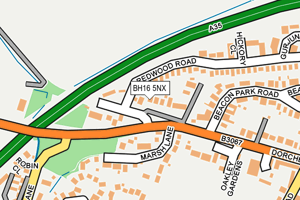 BH16 5NX map - OS OpenMap – Local (Ordnance Survey)