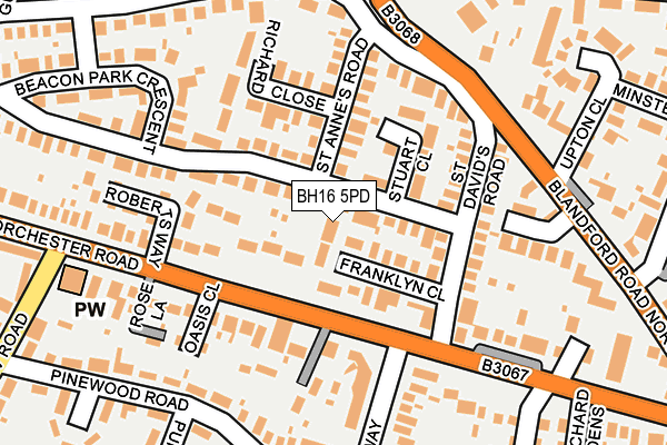 BH16 5PD map - OS OpenMap – Local (Ordnance Survey)