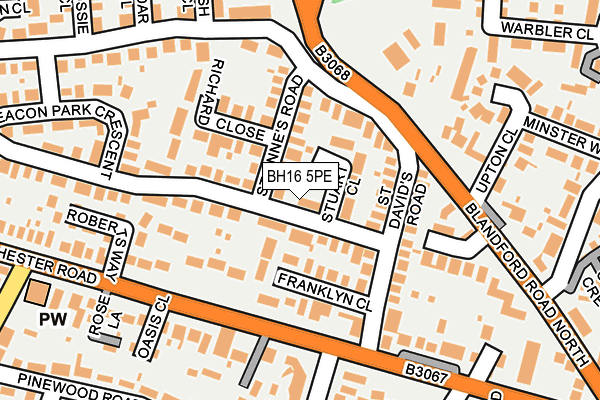 BH16 5PE map - OS OpenMap – Local (Ordnance Survey)