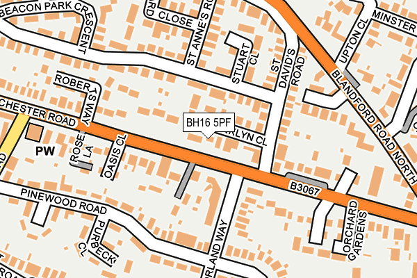 BH16 5PF map - OS OpenMap – Local (Ordnance Survey)