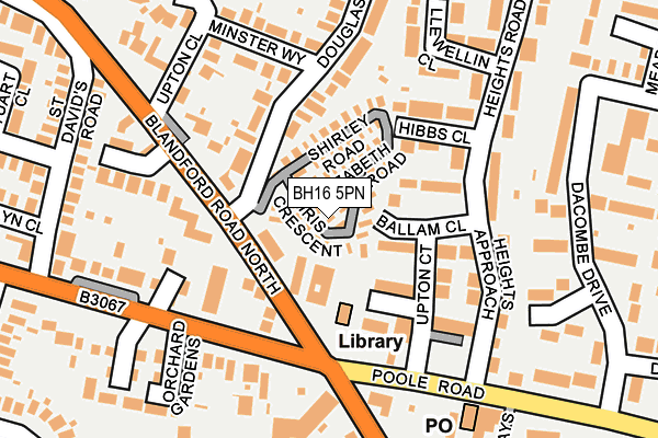 BH16 5PN map - OS OpenMap – Local (Ordnance Survey)