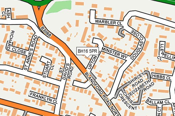 BH16 5PR map - OS OpenMap – Local (Ordnance Survey)