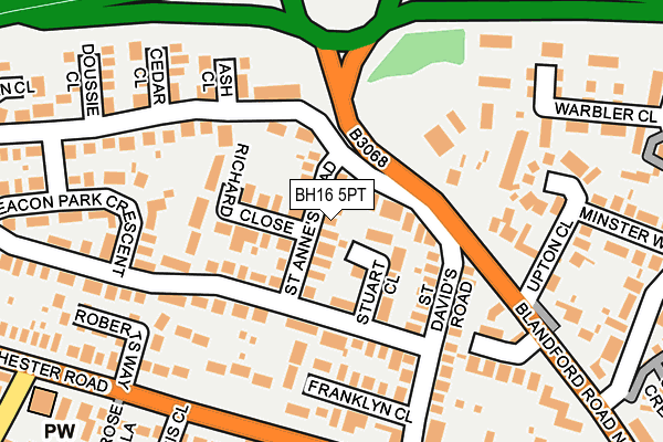 BH16 5PT map - OS OpenMap – Local (Ordnance Survey)