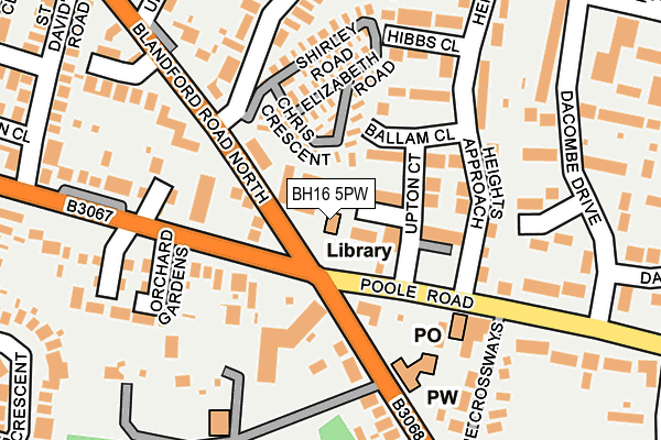 BH16 5PW map - OS OpenMap – Local (Ordnance Survey)
