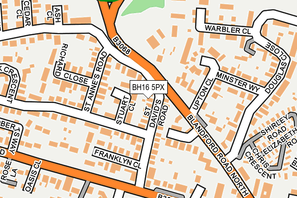 BH16 5PX map - OS OpenMap – Local (Ordnance Survey)