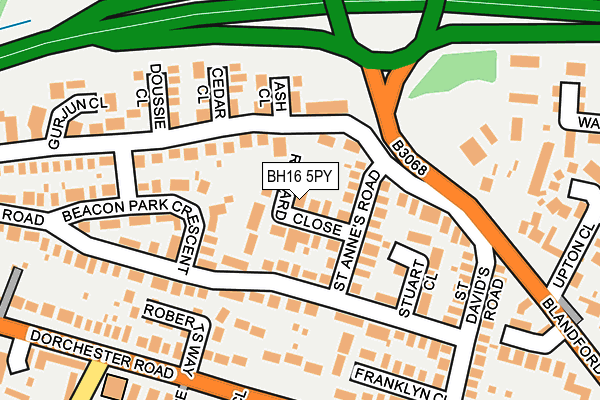 BH16 5PY map - OS OpenMap – Local (Ordnance Survey)