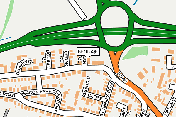 BH16 5QE map - OS OpenMap – Local (Ordnance Survey)