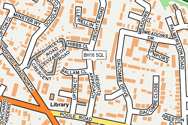 BH16 5QL map - OS OpenMap – Local (Ordnance Survey)