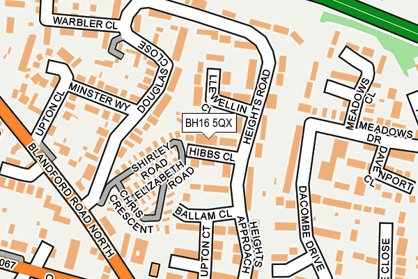 BH16 5QX map - OS OpenMap – Local (Ordnance Survey)