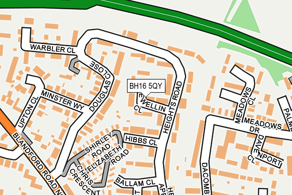 BH16 5QY map - OS OpenMap – Local (Ordnance Survey)