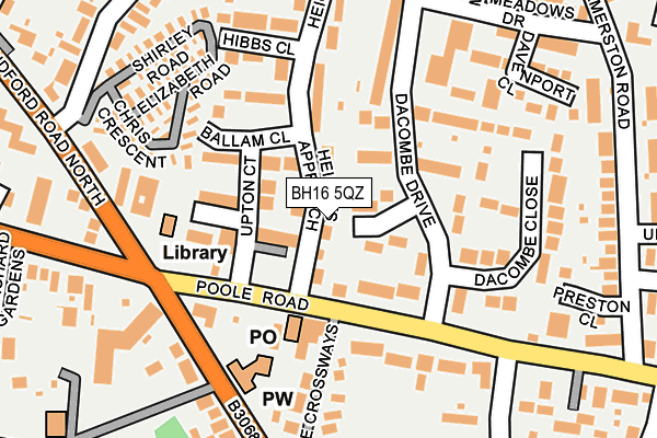BH16 5QZ map - OS OpenMap – Local (Ordnance Survey)