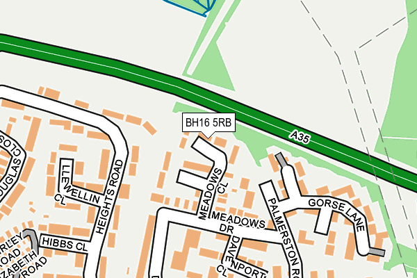 BH16 5RB map - OS OpenMap – Local (Ordnance Survey)